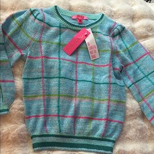 Lilly Pulitzer Blue and Pink Plaid Sweater